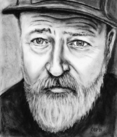 Rodney " Pie Man" Henry Charcoal on Paper by Candice Parker